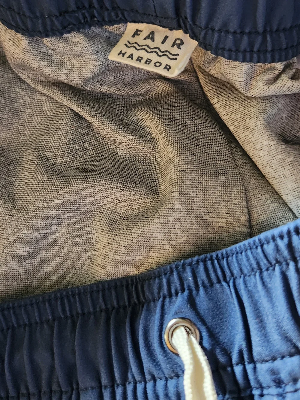Fair Harbor Navy Blue Men's Swim Trunks with Teal Accent XXL